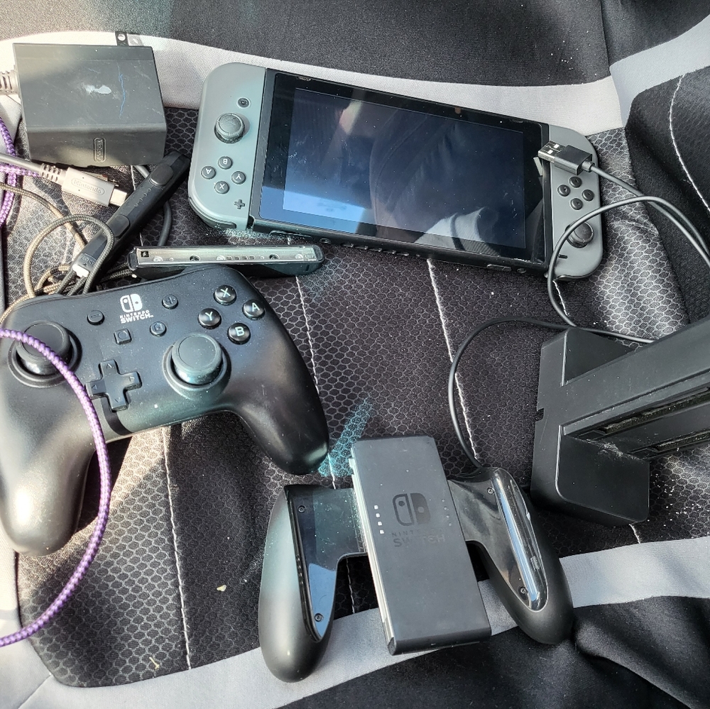 Nintendo switch with accessories